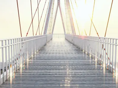 Pedestrian Bridge Low-poly 3D model