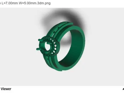 Men Ring with an Oval Cut Center Stone 3D print model