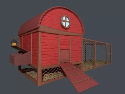 Asset - Cartoons - Farm - Hencoop  Low-poly 3D model