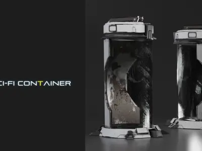 SCI-FI CONTAINER  4K PBR 3D model