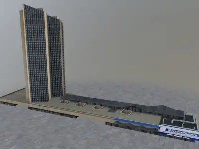 Moscow High Rise Pack Low-poly 3D model