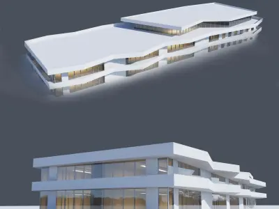 Public building Low-poly 3D model