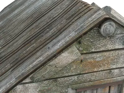 Wooden old raw cellar da1 Low-poly 3D model