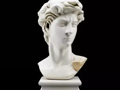 Greco-Roman Male Statue Bust 3D model