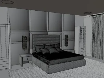 Bedroom modern 3D model purchase