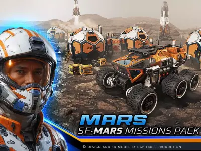 MARS Missions Pack Low-poly 3D model