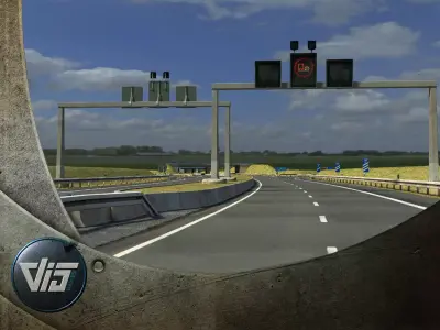 Highway construction set Low-poly 3D model