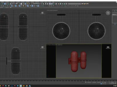 Hercule wall lamp Low-poly 3D model