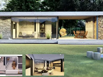 EMA 54 vacation house residential house tiny house Low-poly 3D model