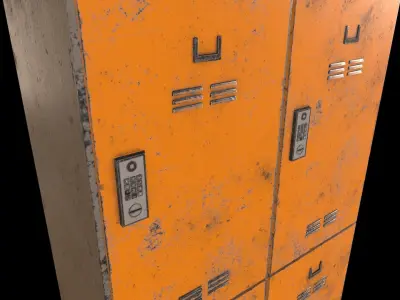 Old Locker Low-poly 3D model