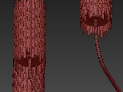 Natural Selenite Shaded 8 Light Chandelier 3D model