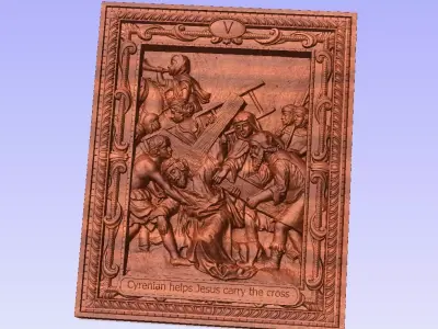 Lent stl 14 stations of the cross cnc 3D print model