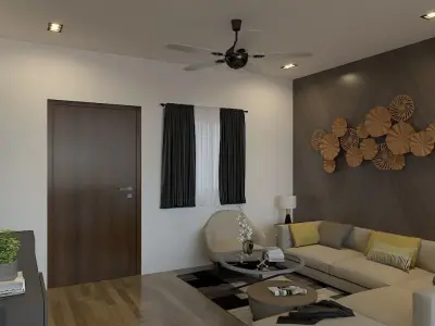 Living And Dining Interior Design - 4 3D model