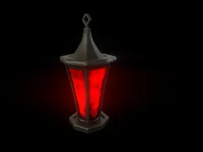 Stylized lantern Low-poly 3D model