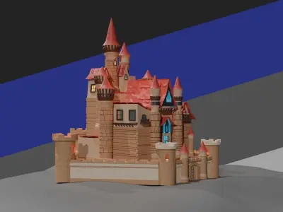 Fantasy Magical Castle Game Ready Low-poly 3D model