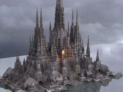 Dark Fantasy City Art Deco Horror Pirates 3D model