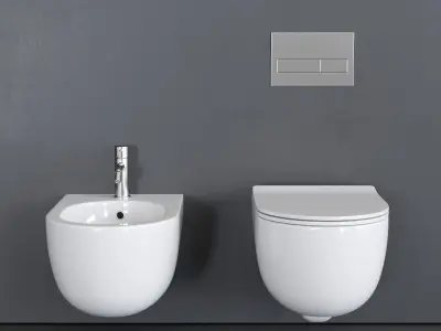 Olympia Ceramica Milady Wall-Hung WC Low-poly 3D model