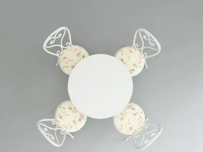 White Furniture Set 3D model