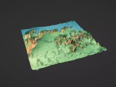 Venezuela Map Topography Low-poly 3D model