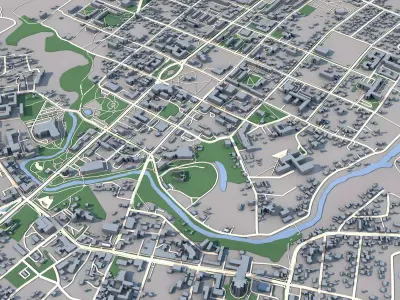 Rezekne City  Latvia 3D model