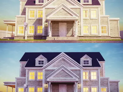 House - 3d model textured for exterior visualisations 3D model