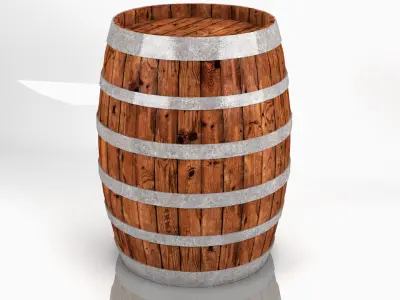 Wine Barrel 3D model 3D model
