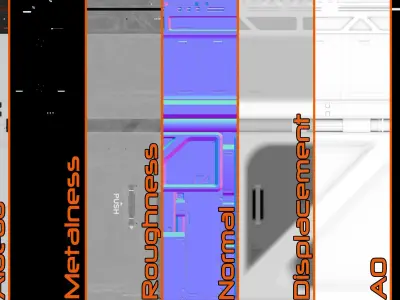 5 Sci-Fi trim sheets 3D model