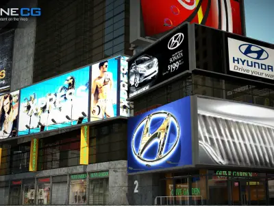 NYC Building Ramada Renaissance Low-poly 3D model