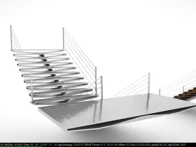     Stairs 3D model   TWO QUALITY DESIGN Low-poly 3D model