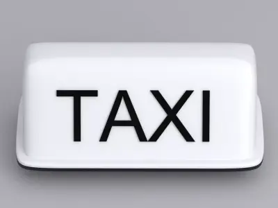 Taxi Rooftop Lamp White 3D model