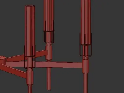 Flambeau six light chandelier gold 3D model