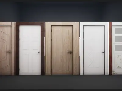 Interior and Game Door Props v 01 3D model