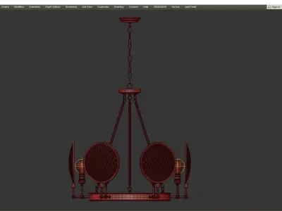 Cartweight 6 Light Oil Rubbed Bronze Round Chandelier Low-poly 3D model