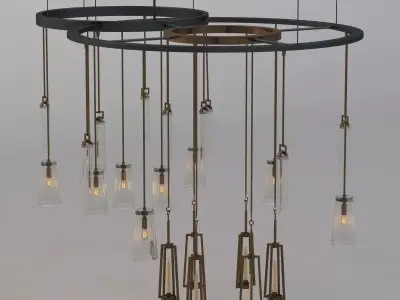 Hollyhunt Clock Chandelier 3D model