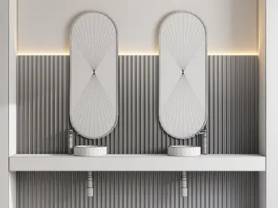Bathroom furniture by inbani faucet set 09 Low-poly 3D model
