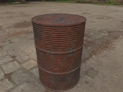 Rusty Barrel Style 1 Low-poly 3D model