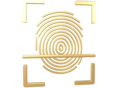 Fingerprint Recognition Icon v1 007 Free low-poly 3D model