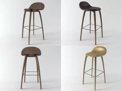 Stool 4-legged 3D model