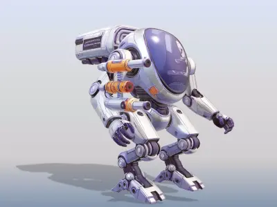 Humanoid Robotic Suit Realistic Model for Games Visual Effects 3D model