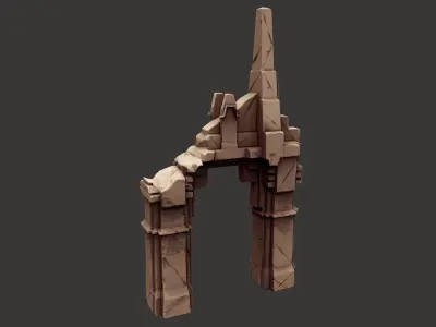 Stylized Stone Ruins  Low-poly 3D model