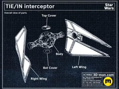 TIE IN interceptor 3D print model