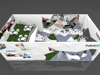 Exhibition stall 20 mtr x 10 mtr 2 sides open 3D model