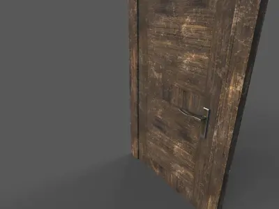 Old wood door Low-poly 3D model buy