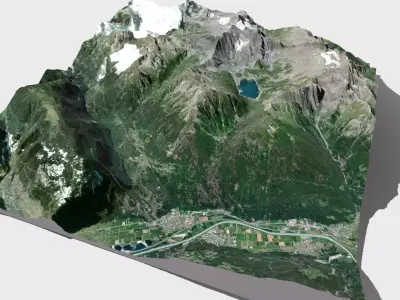 Mountain landscape Glaiser de Mont Ruan 3D model