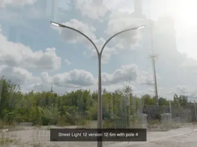 Street Light 12 with pole 4 3D Model Pack