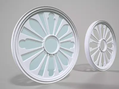 Highpoly Circular Gothic Window Type2 3D model