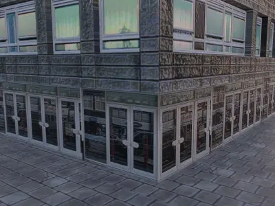 Low Poly City Building Low-poly 3D model