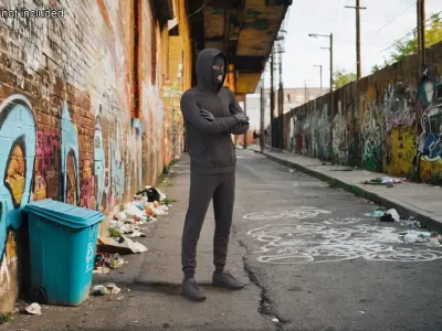  Robber Wearing Mask and Hood Rigged for Cinema 4D 