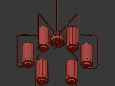 Holden 6 Light Aged Brass Chandelier 3D model