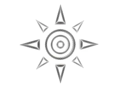 Sun Symbol v1 002 Low-poly 3D model